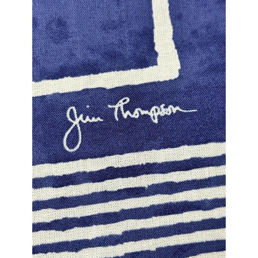 Vintage Jim Thompson Elephant Blue Cotton Napkins - Set of 2 - Picture 5 of 5
